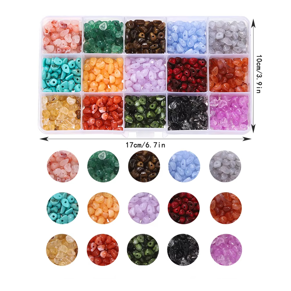 約525個/箱 模造天然石ビーズ 不規則アクリルスペーサー  - Jewelry Making Organizer のレビューと価格