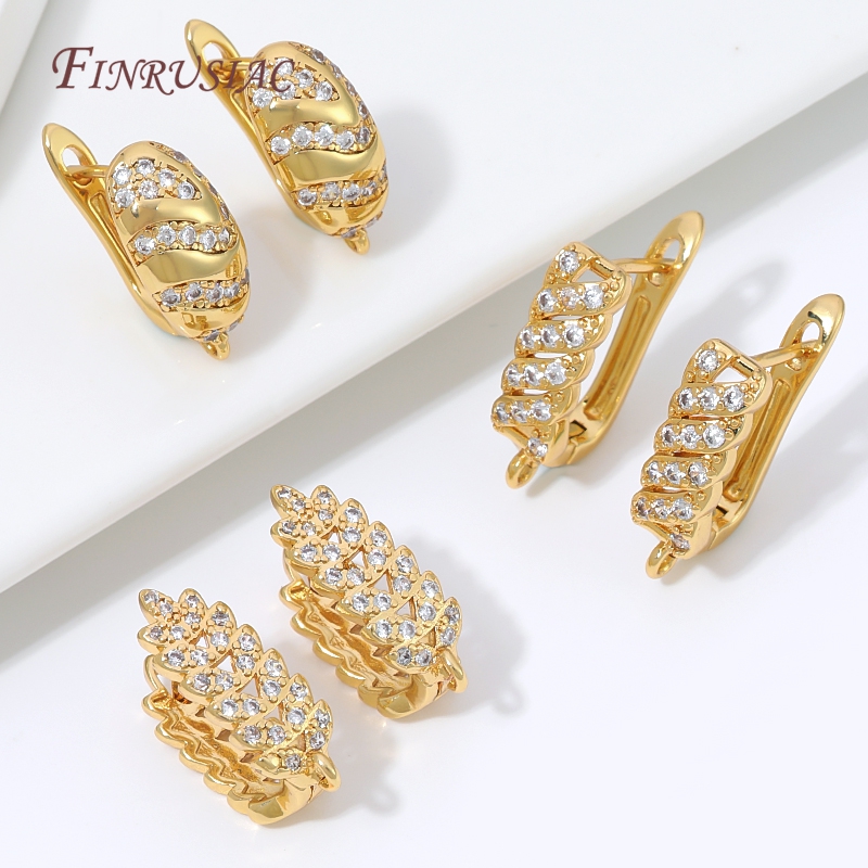 18K金メッキキュービックジルコニアハギーフープイヤリングク - Jewelry Making Loops のレビューと価格