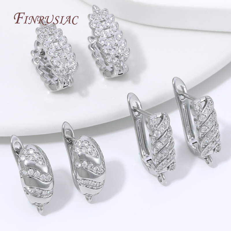 18K金メッキキュービックジルコニアハギーフープイヤリングク - Jewelry Making Loops のレビューと価格