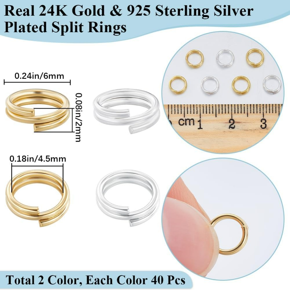 1 ボックス 80 個分割ジャンプリング 24K ゴールドと - Jewelry Making Box のレビューと価格