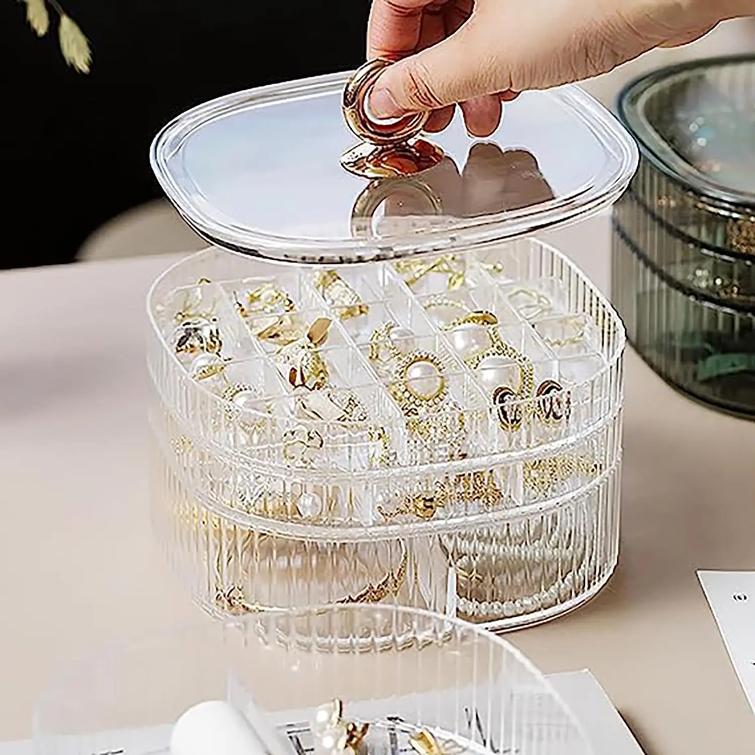 ジュエリーボックス、ハンドル付きジュエリーオーガナイザー、女 - Jewelry Making Organizer のレビューと価格