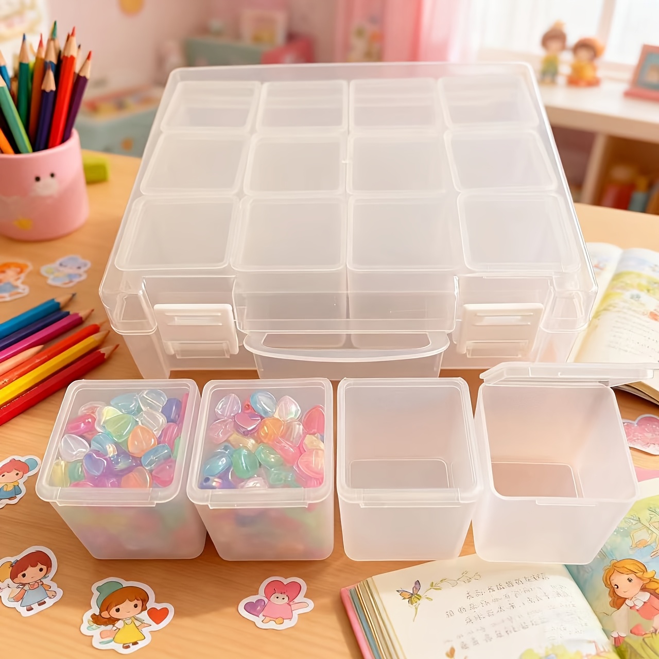 12グリッド大容量プラスチック収納ボックスセット（蓋付き）頑 - Jewelry Making Organizer のレビューと価格