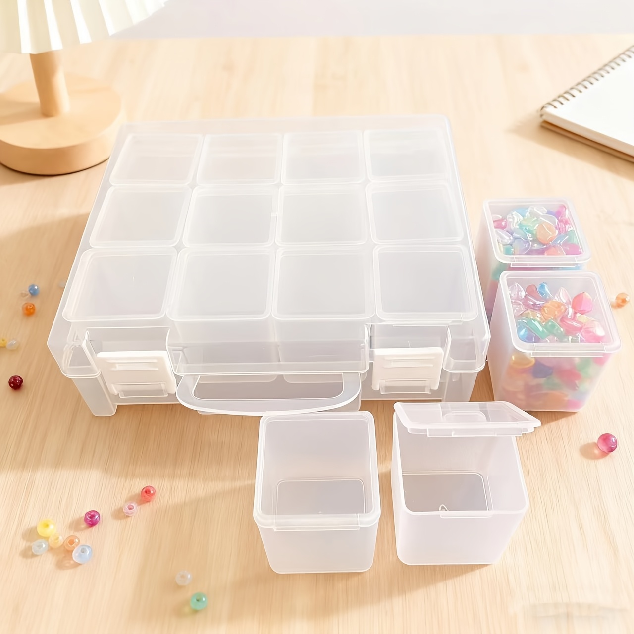 12グリッド大容量プラスチック収納ボックスセット（蓋付き）頑 - Jewelry Making Organizer のレビューと価格