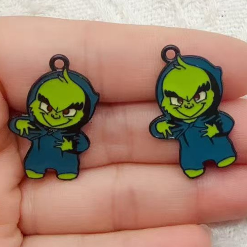 10個入り合金製ドリップオイル漫画クリスマスペンダント、DI - Jewelry Making Earrings のレビューと価格