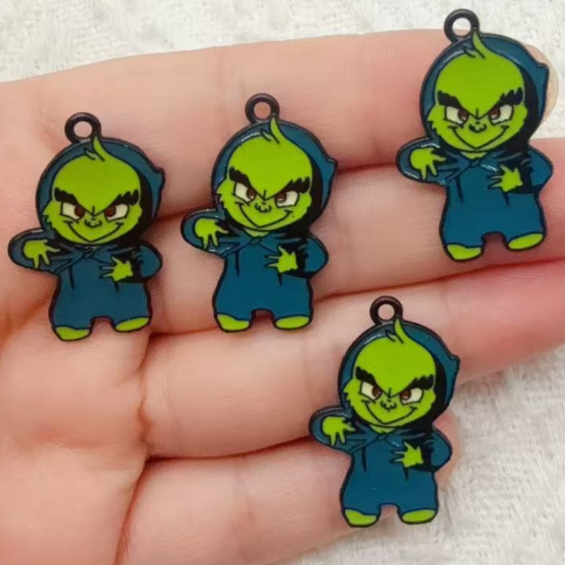 10個入り合金製ドリップオイル漫画クリスマスペンダント、DI - Jewelry Making Earrings のレビューと価格