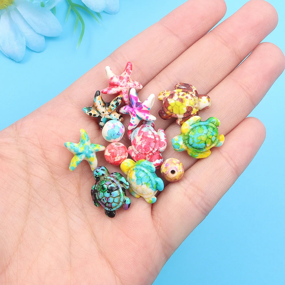 6/46/558個マルチカラーターコイズオーシャンシリーズビ - Jewelry Making For Birthday Party のレビューと価格