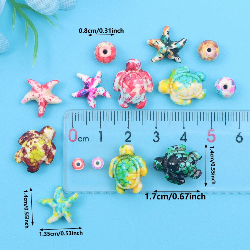 6/46/558個マルチカラーターコイズオーシャンシリーズビ - Jewelry Making For Birthday Party のレビューと価格