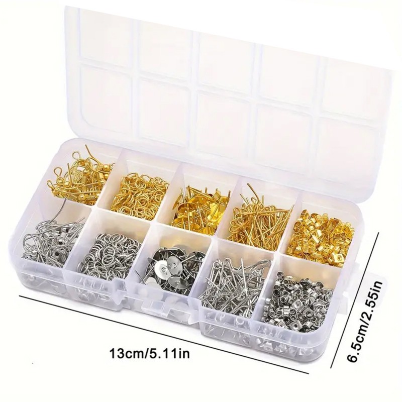 1セットボックスイヤーフックシングルループ耳栓セット手作りD - Jewelry Making Organizer のレビューと価格