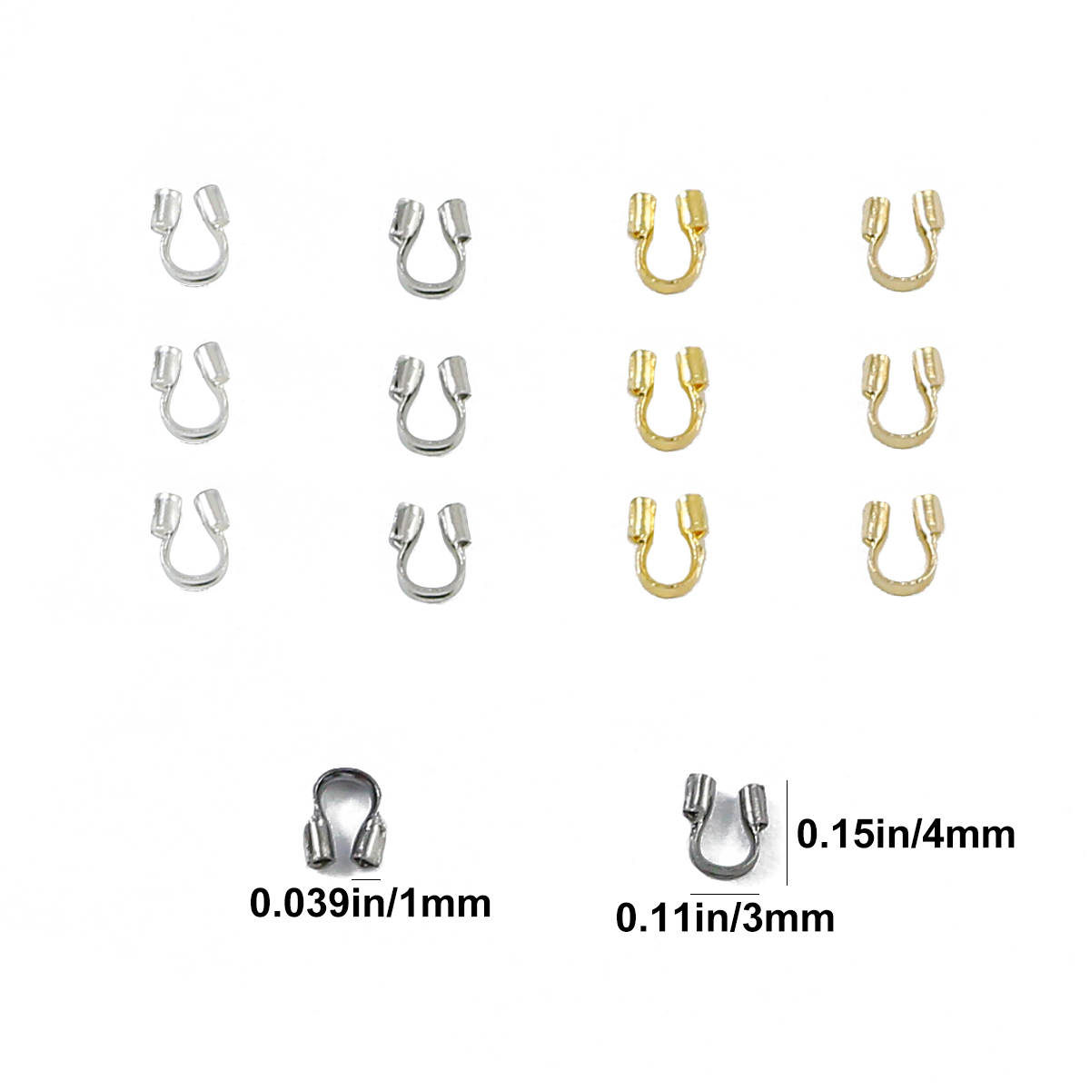 100-300 個 3X4mm ワイヤープロテクター ワイヤ - Jewelry Making Loops のレビューと価格